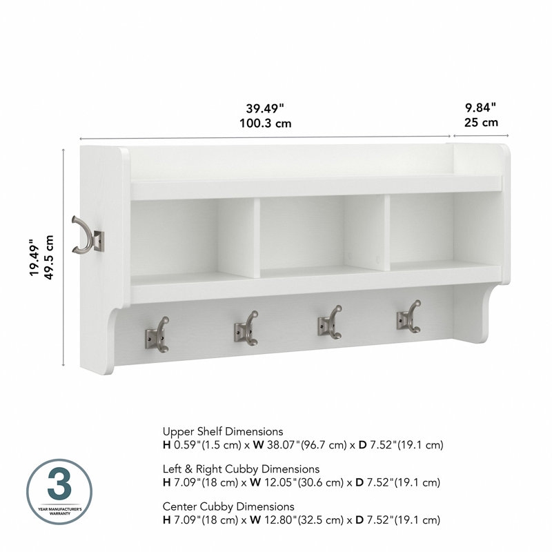 Arulappu Wall 6 - Hook Wall Mounted Coat Rack, White Ash