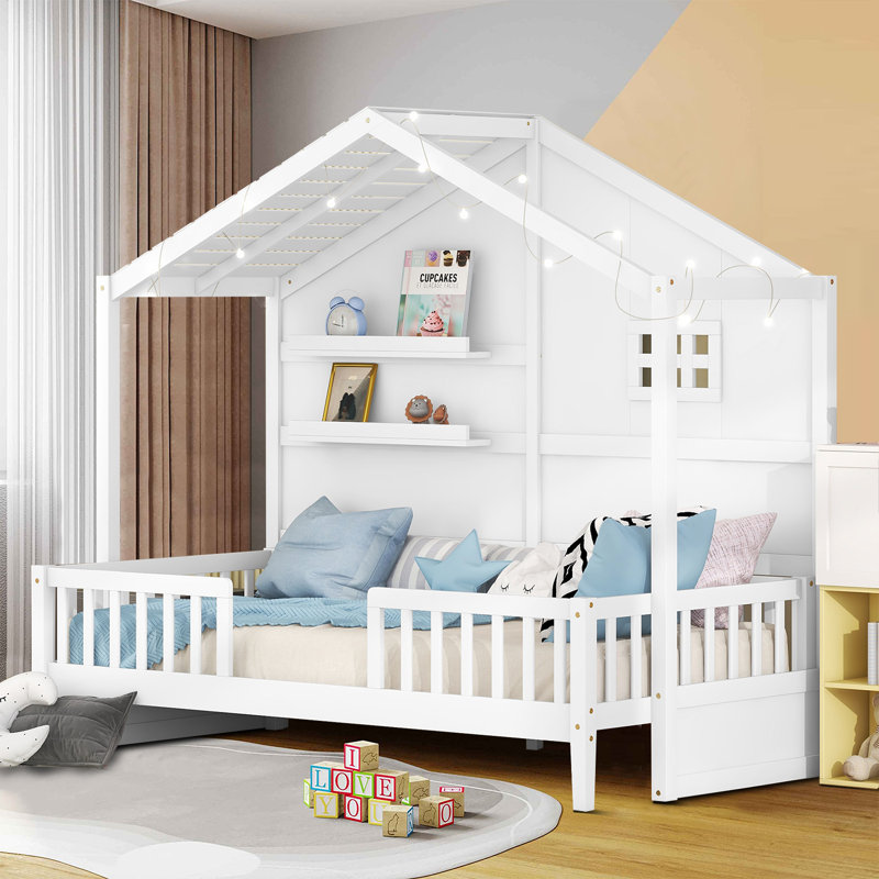 Aija Twin Wood Platform Bed Frame, White