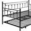 Lit de jour avec couchette en noir - Design moderne pour une efficacité d'espace, une structure en métal durable, un endroit de repos tranquille et paisible, une trousse d'assemblage facile, aucun sommier tapissier requis, peut supporter une fabrication de 250/350 lb