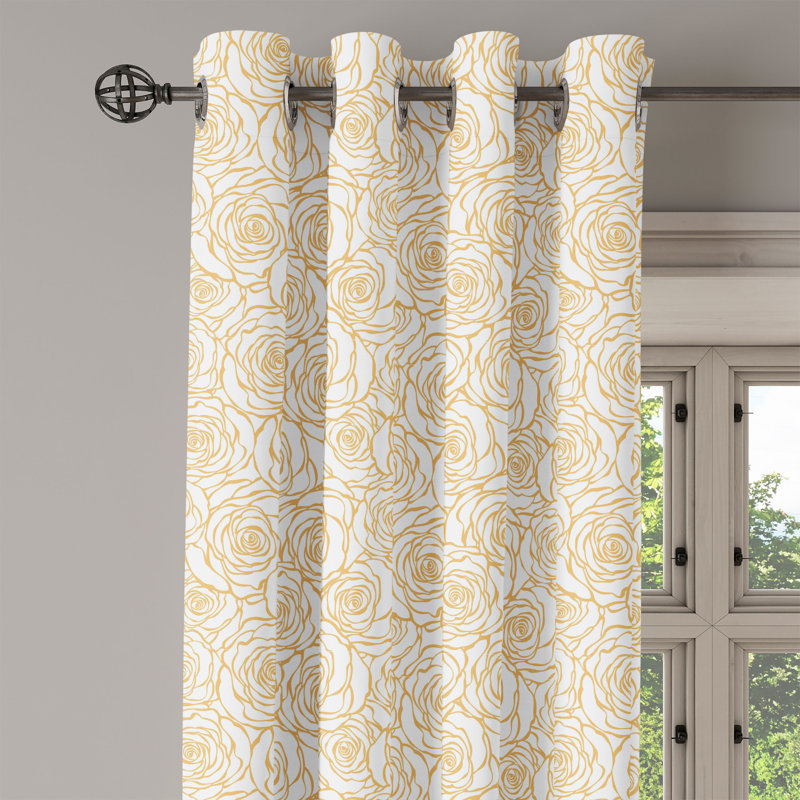Rideau de fenêtre à 2 panneaux Latitude Run® Contemporary, 50 po x 108 po, pêche et blanc, L 50 po x L 108 po