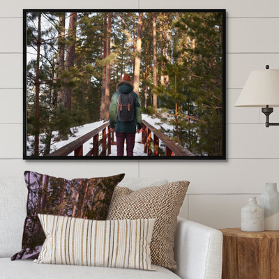 " Hiking In Winter Forest "