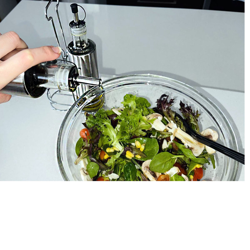 Ensemble de distributeur d'huile et de vinaigre, verre à huile 10,5 oz / 300 ml en acier inoxydable de haute qualité