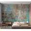 Murale botanique pelez et collez - Feuilles en bleu-1692185245