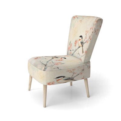 Bird Tree Accent Chair - Chinoiserie Birds & Blossoms Side Chair