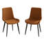 Ensemble de 2 chaises d'appoint rembourrées en tissu Classic Classic avec structure en métal pour salle à manger, style industriel moderne