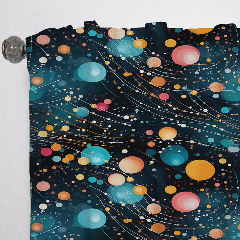 Motif à pois céleste Allure - rideau abstrait - rideau obscurcissant - 1 panneau, L 52 po x L 108 po