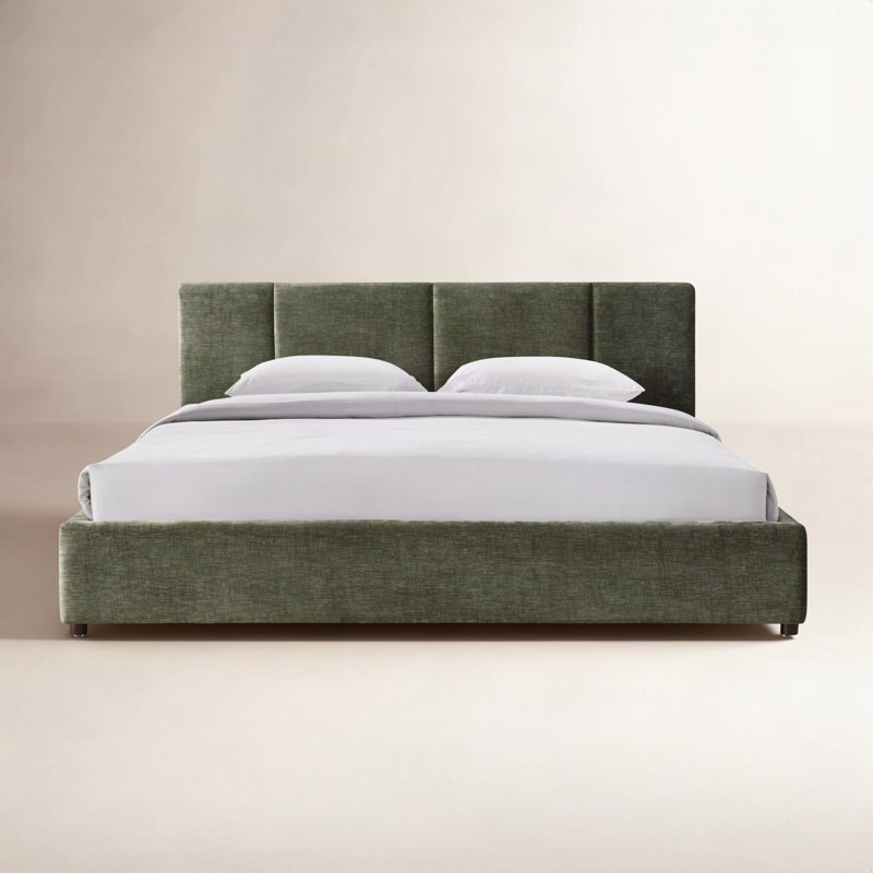 Condit Upholstered Platform Bed, King, Moss Green