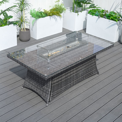Rectangle Propane Smokeless Fire Pit Table