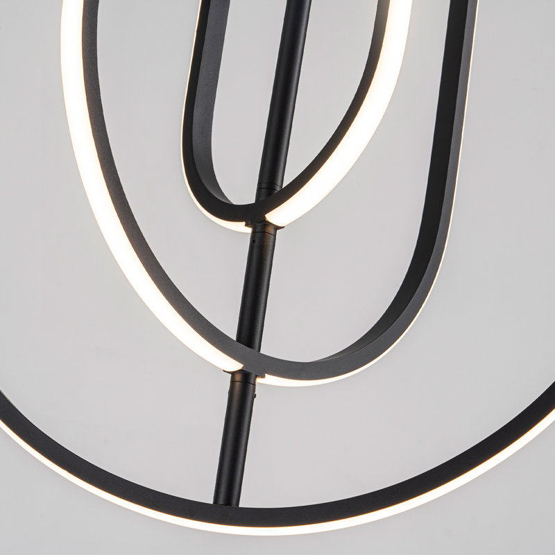 3 - Light Aluminum Dimmable Led Modern Linear Chandelier