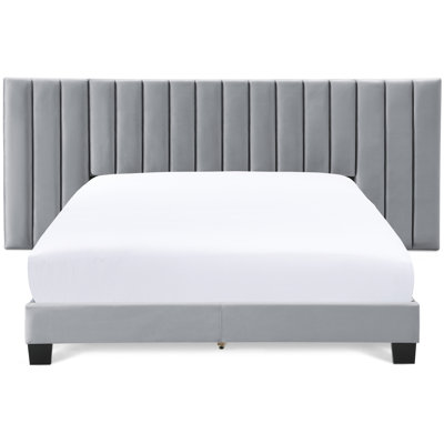 Finch James Gramercy Modern Upholstered Platform Bed with Channel Tufted Extended Headboard, Mattress Foundation, No Box Springs Needed, Wood Frame Slats Support with Easy Assembly