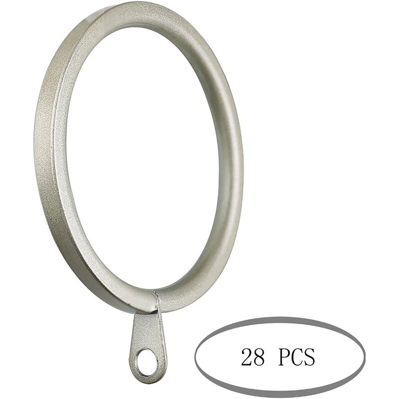 Anneaux de rideau plats en métal 28 pouces avec œillets Meriville, Étain, 2"
