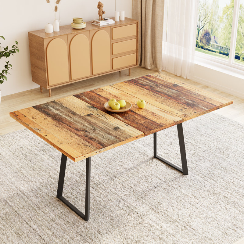 Table de salle à manger de cuisine, table de salle à manger extensible, Bois jaune clair