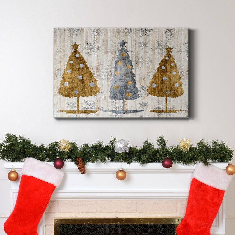 Gilded Christmas Greenery III - Canvas Print Wall Art by Richelle Garn (styles > Decorative Art > Holiday Décor > Christmas art) - 8x12 in