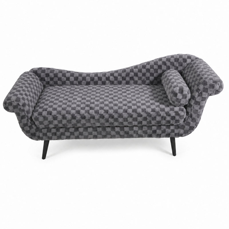 Chaise longue à accoudoirs à volutes Classic, Smoke Grey