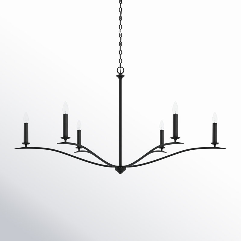 Ensley 6 - Light Dimmable Classic / Traditional Chandelier, Black Iron