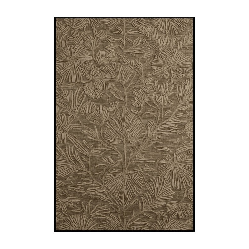 Machine Washable Nature Brown Area Rug, Rectangle 3' x 5'