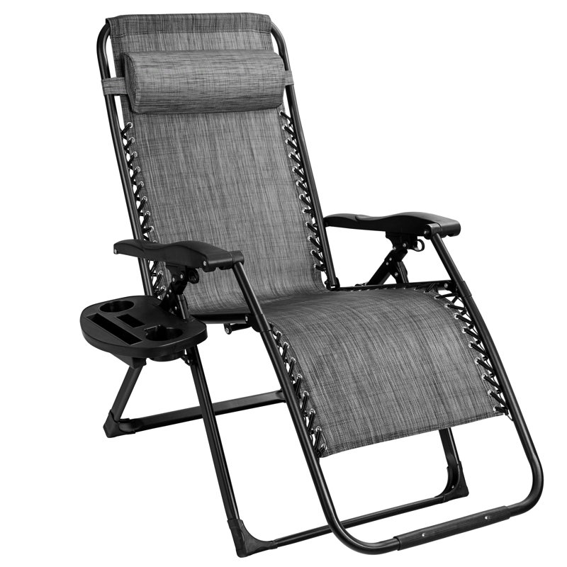 Jaterrion Folding Zero Gravity Chair, Black/Gray