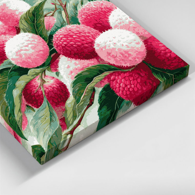Fruit, litchi gris, art mural sur toile, H 12 po x l 12 po