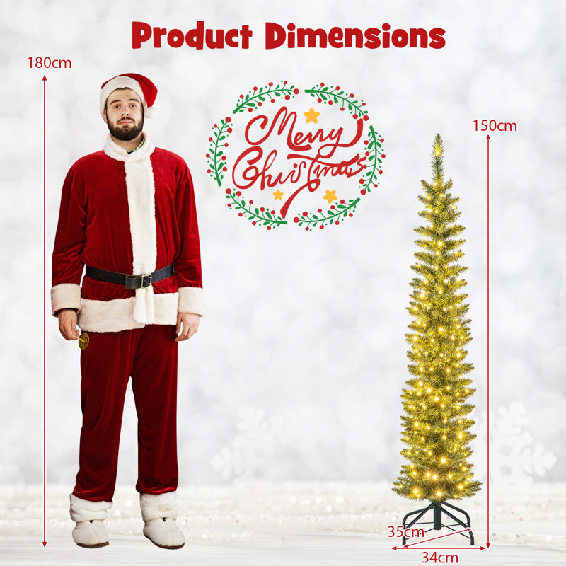 Lighted Artificial Christmas Tree, 4.9' H