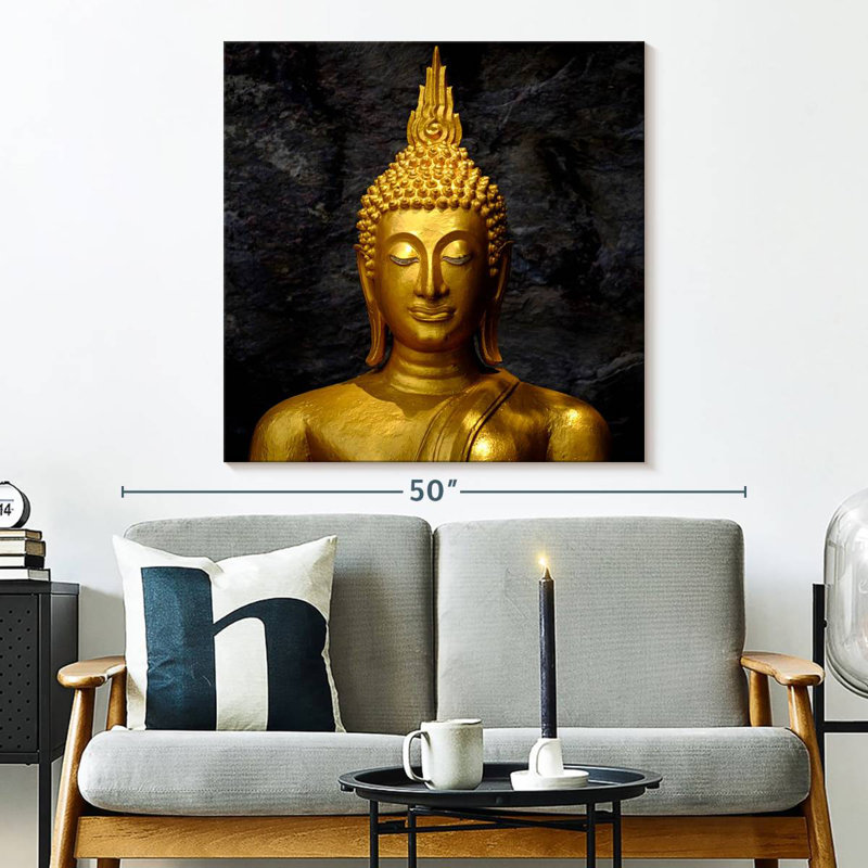 Tête de statue de Bouddha Adella, H 33 po x l 33 po