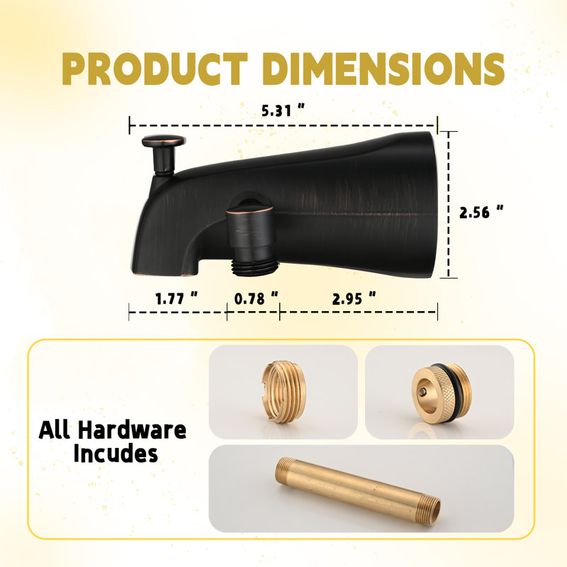 Bathroom Tub Spout with Diverter, Oil Rubbed Bronze