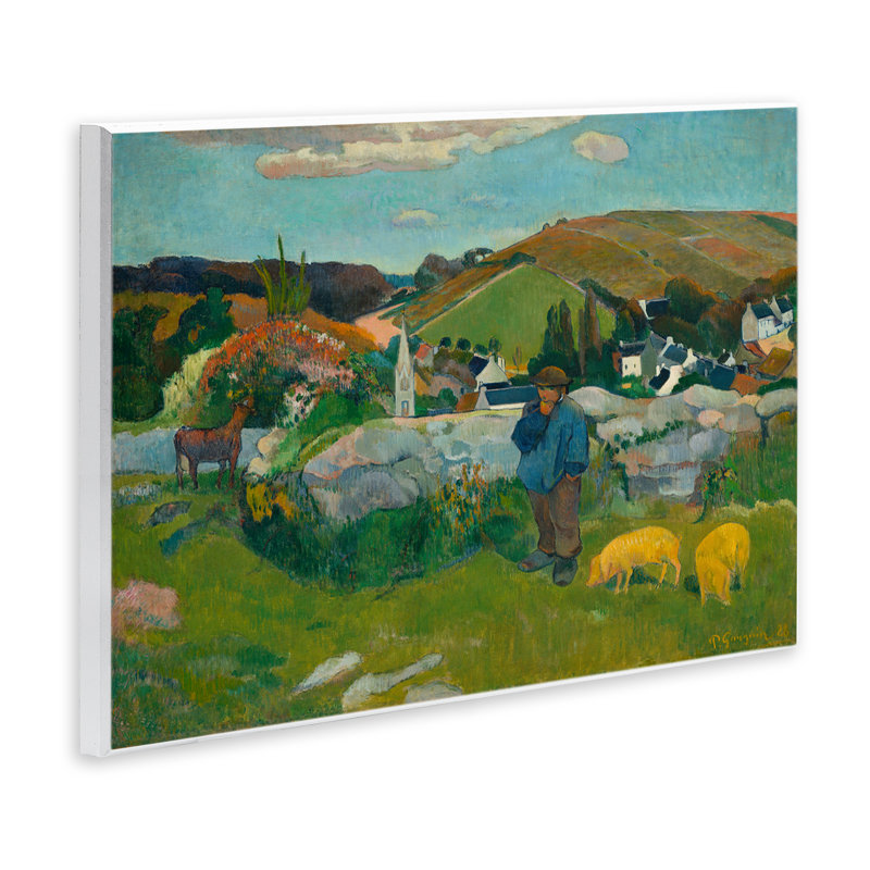 «Classic Gauguin Swineherd», art mural par one1000paintings, H 13 po x l 19 po