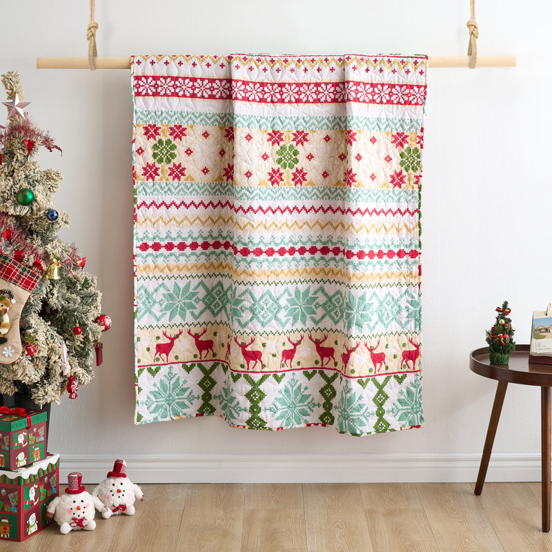 Jeté de neige Green Isle Home Fashions, Neige Fair Isle