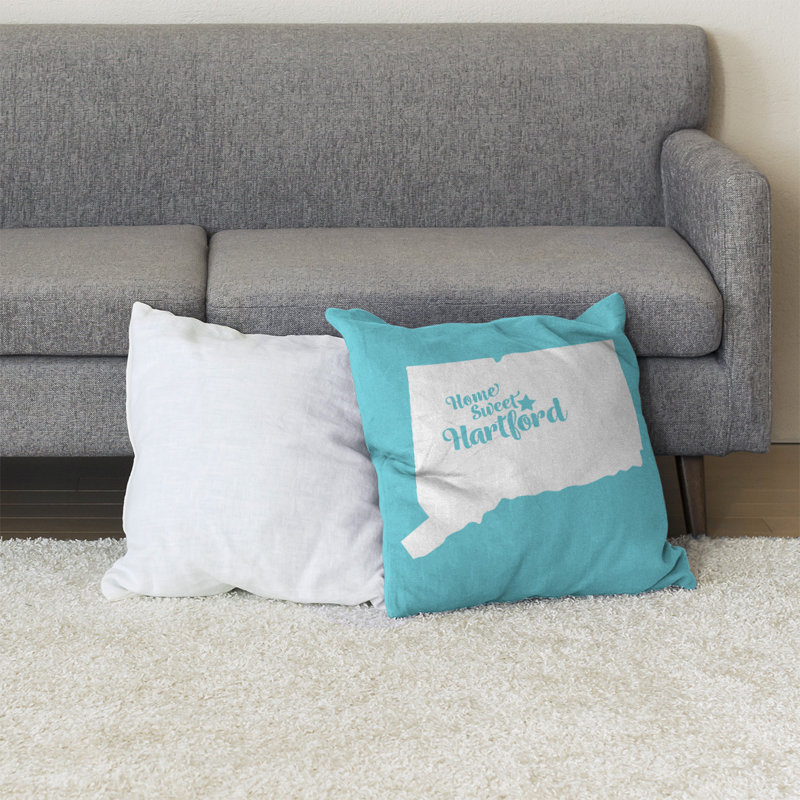 Housse de coussin et insert, Bleu sarcelle, H 28 po x l 28 po, Hartford/Connecticut