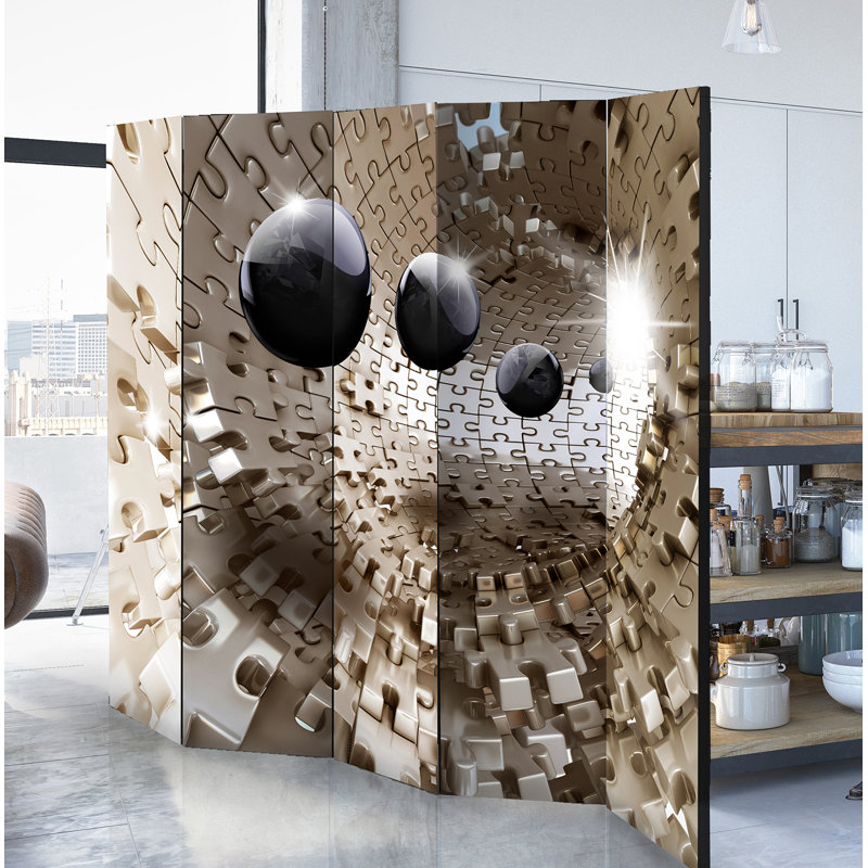 Solid Wood Folding Room Divider, 5