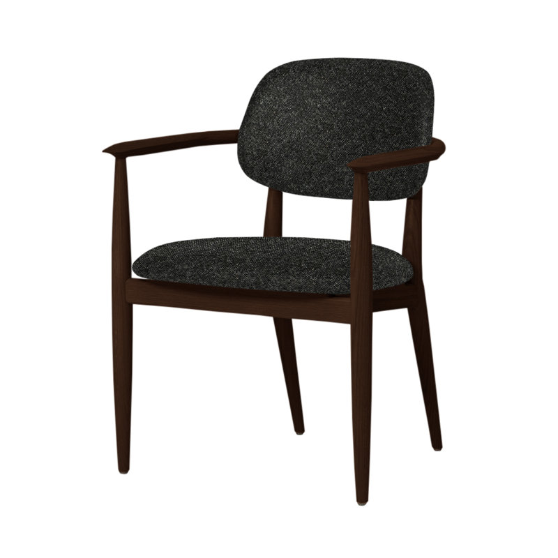 Slow Arm Chair, Dark Brown Oak, Newcastle Black New 65