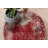 Small Red Round Rug With Faded Turkish Oushak Design Ideal For Entryway Spaces In Vibrant Colors
