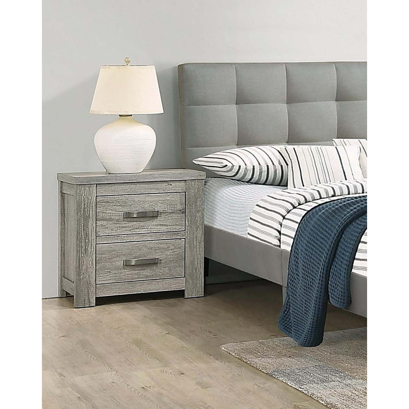 Table de chevet en chêne gris clair, Gris clair