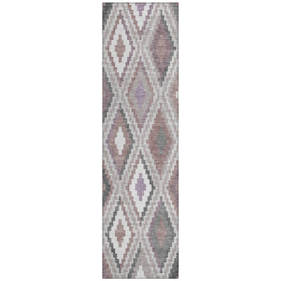 Machine Washable Indoor/Outdoor Aten ACN2331 Diamond Rug