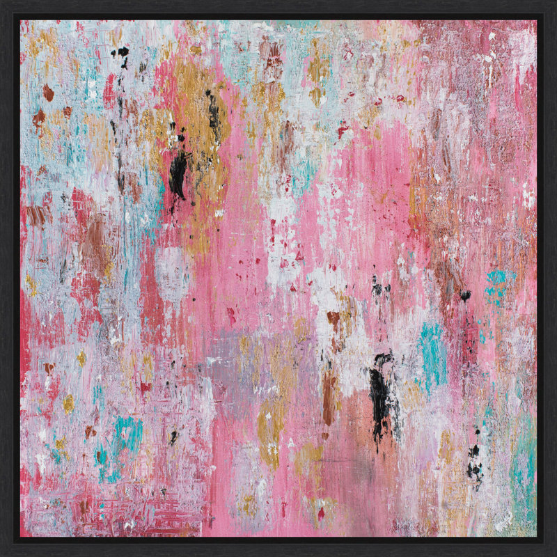 Pink 10000 Jonas Weikel by Jonas Weikel Framed Canvas Wall Art Print, Sylvie Black