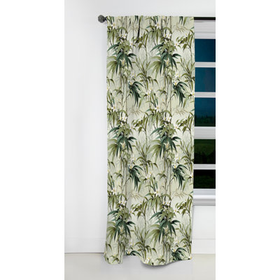 Tropical Zen Bamboo Pattern III - Floral Curtain - Blackout Floral Curtain - 1 Panels