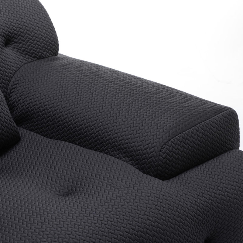 Boneless Maspeth 81.11'' Sofa, Black 100% Polyester