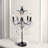 5-Light Farmhouse Crystal Table Lamp With Candelabra Design, Traditional Black Craft Lighting Fixture For Living Room, Bedroom, Office