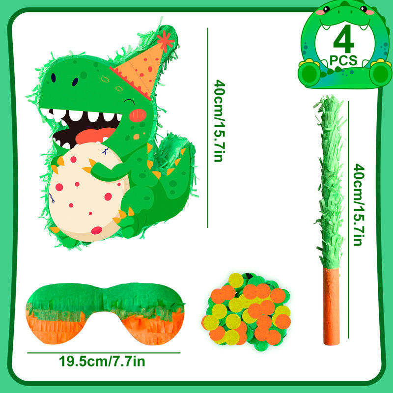 Dinosaur Piñata, 15.7'' Dino Themed Party Pinata Bundle