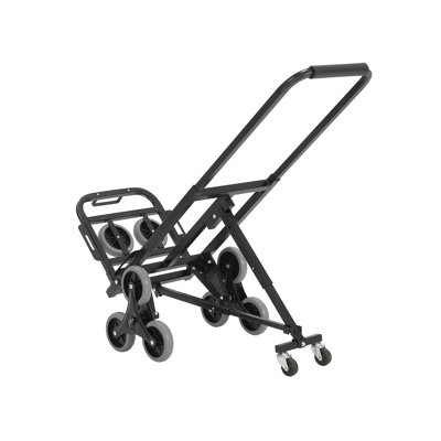 3-Wheel Stair Climbing Hand Truck Dolly, Heavy Duty Folding Hand Cart with 330 lbs Capacity, Telescoping Handle & Compact Storage for Moving Furniture & Appliances