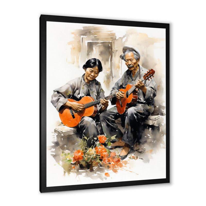 Vietnamese Street Performers - impression, H 20 po x l 12 po x P 1 po, Cadre photo noir simple