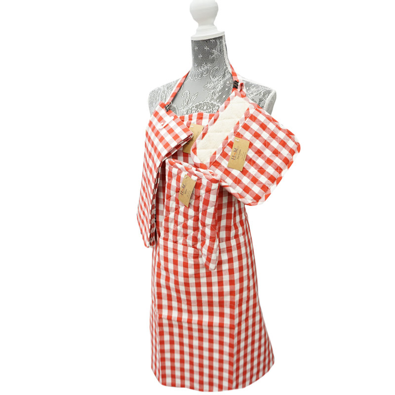 Plaid Cotton Bib Apron