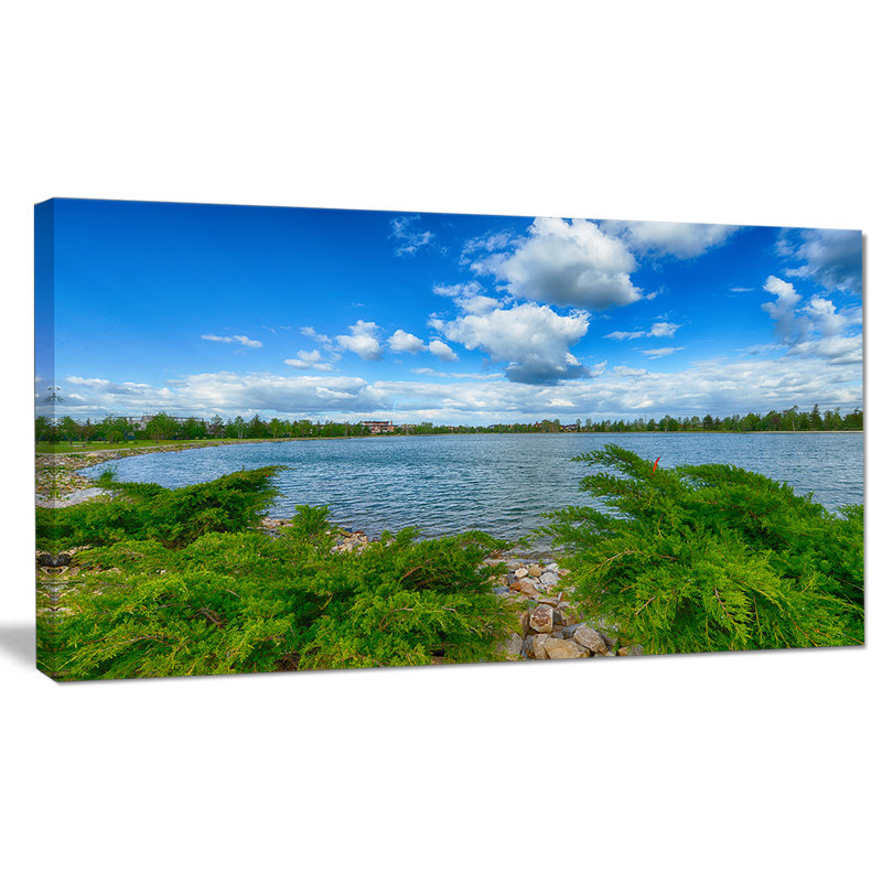 Landscape Canvas Print with Greenery and Blue Sky, 32x16