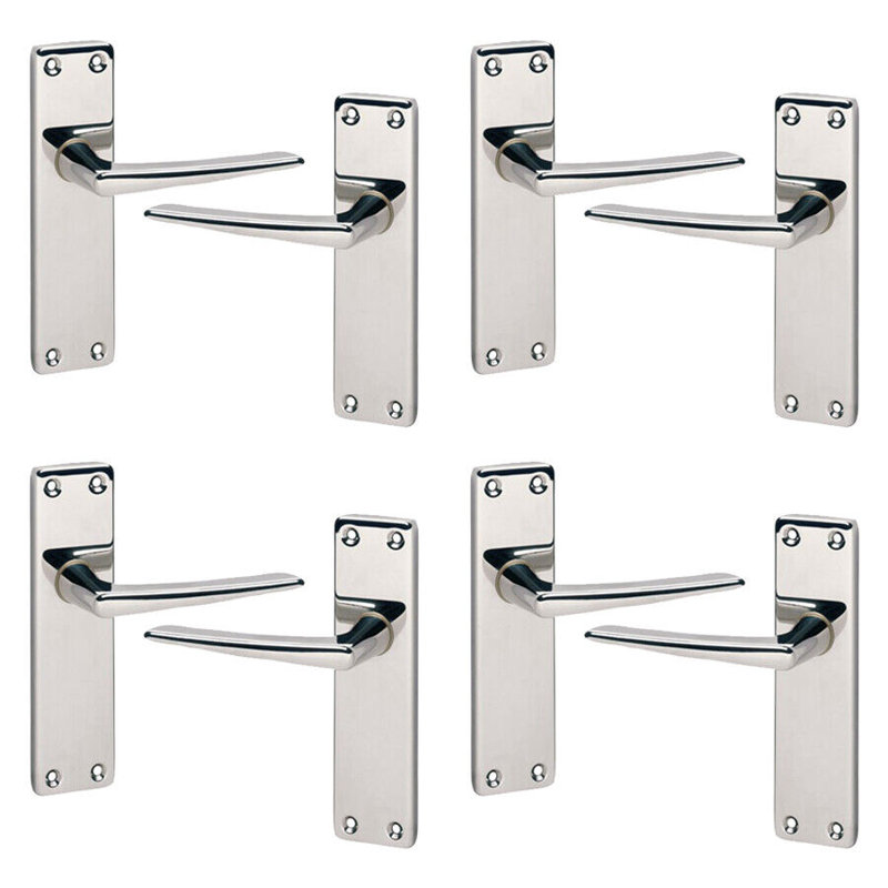 Door Handle, Polished Nickel Plain