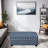 Colin Ottoman, Gray Blue White Houndstooth Polyester, 40In Rectangular