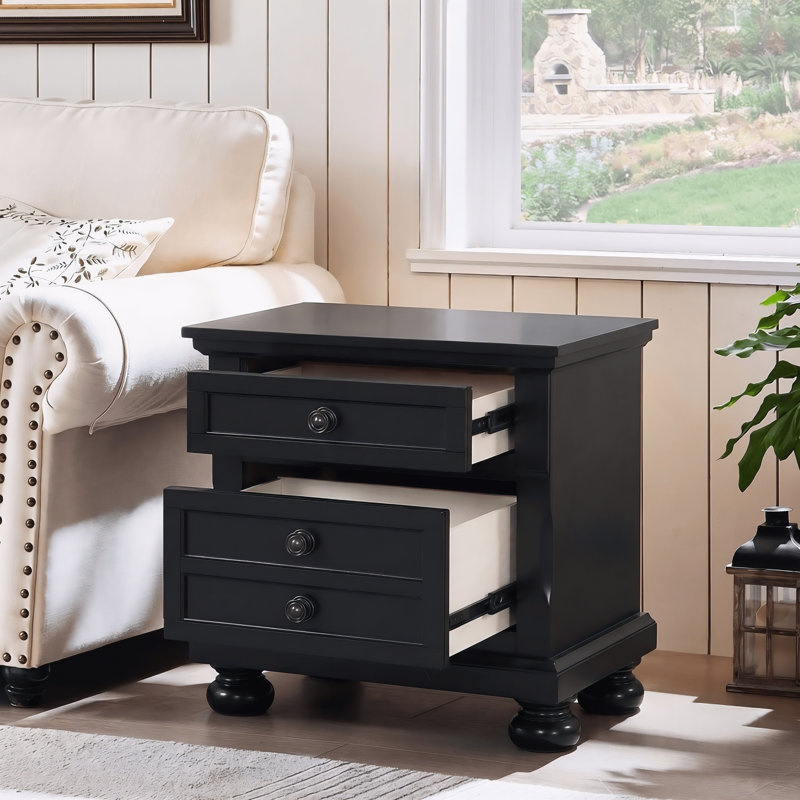 Mielec Gray Nightstand, Black., Individual