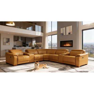 Berkhamsted Leather Recliner Theater Set by Wildon Home