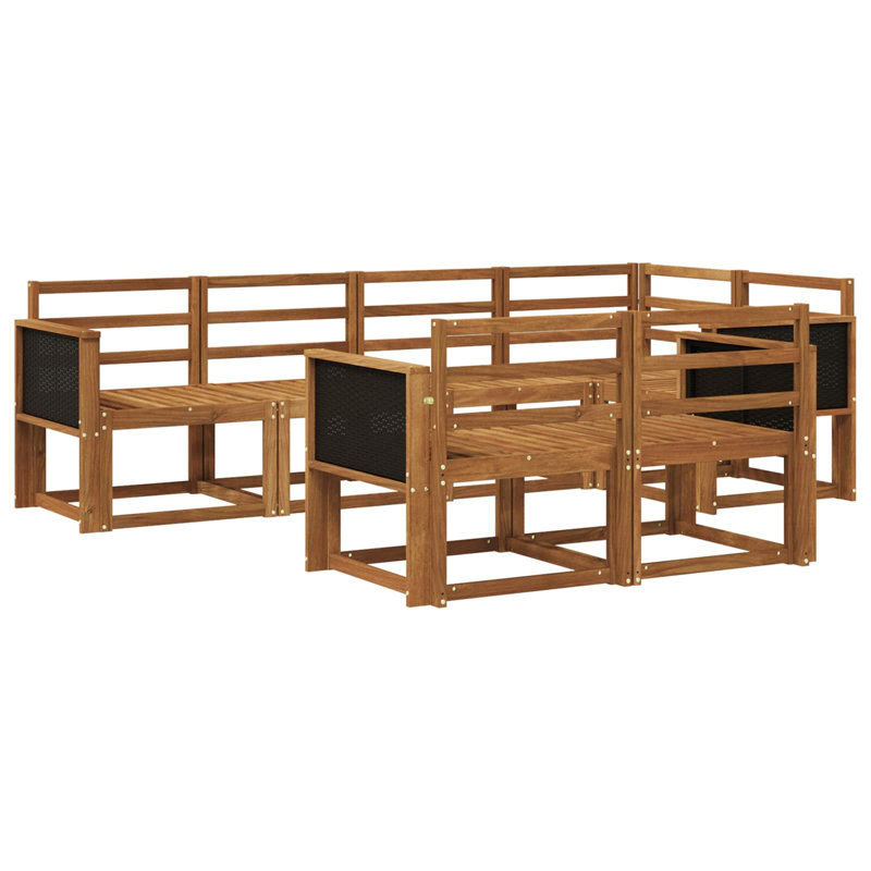 243cm Wide Patio Sectional, Natural/Black