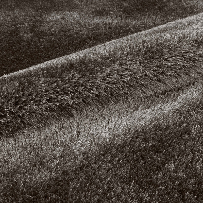 Tapis à poil long noir robuste et doux comme les plumes, Rectangle 3 pi 3 po x 5 pi