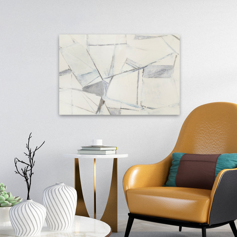 Forme géométrique moderne abstrait en verre brisé, H 24 po x l 16 po