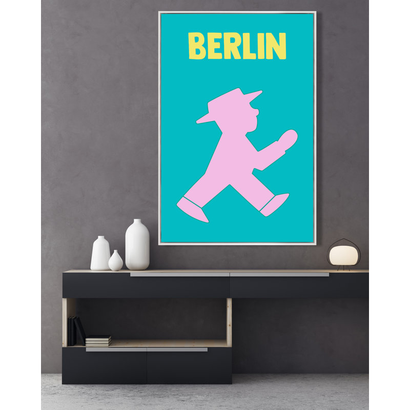 «Berlin» par Yaffa G - reproduction d'art sur toile, Cadre blanc, H 41 po x l 27 po